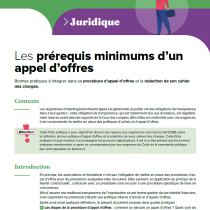 Fiche pratique : Les prérequis minimums d’un appel d’offres